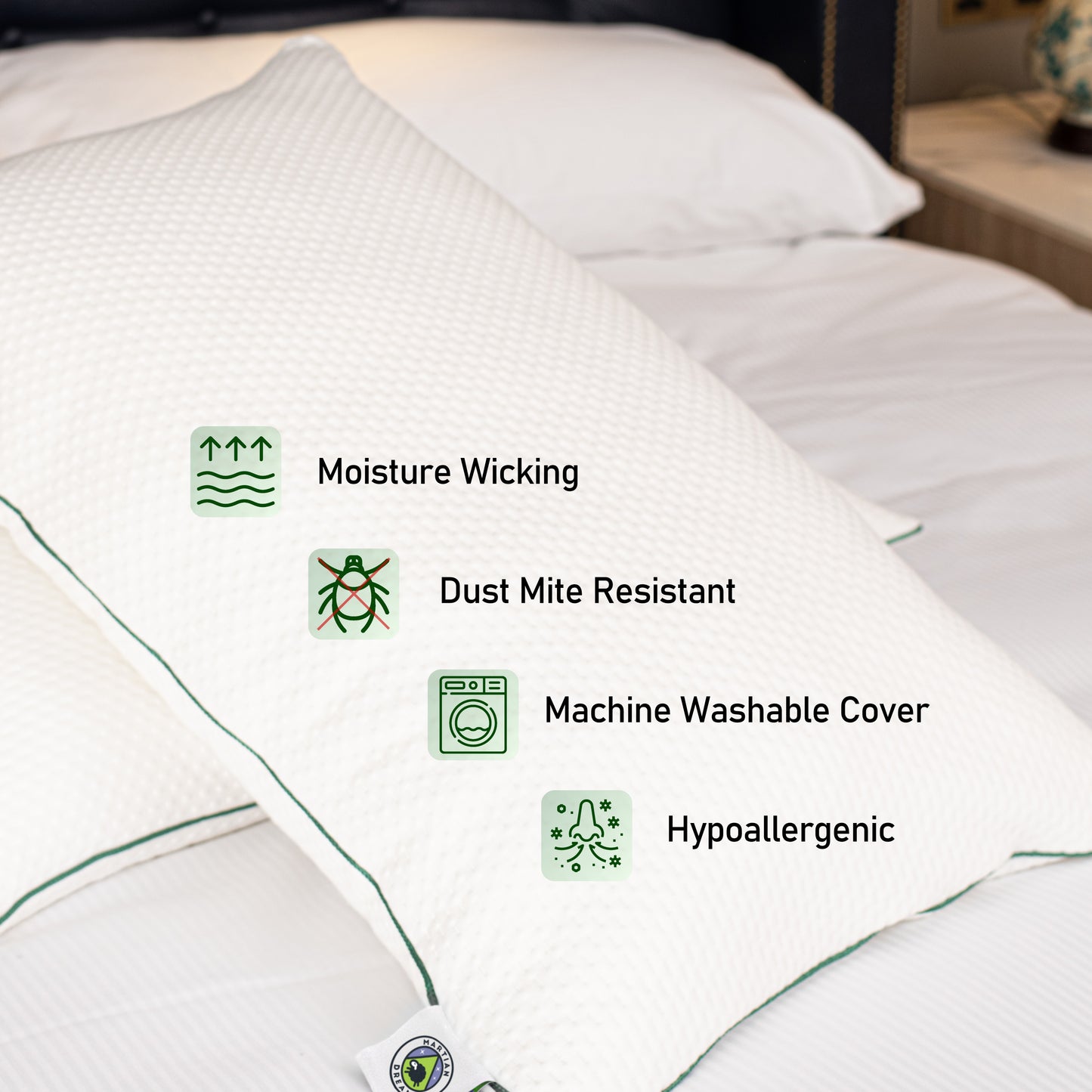 Martian Dreams Velistra - Hotel Bamboo Microfibre Pillows - 2 Pack