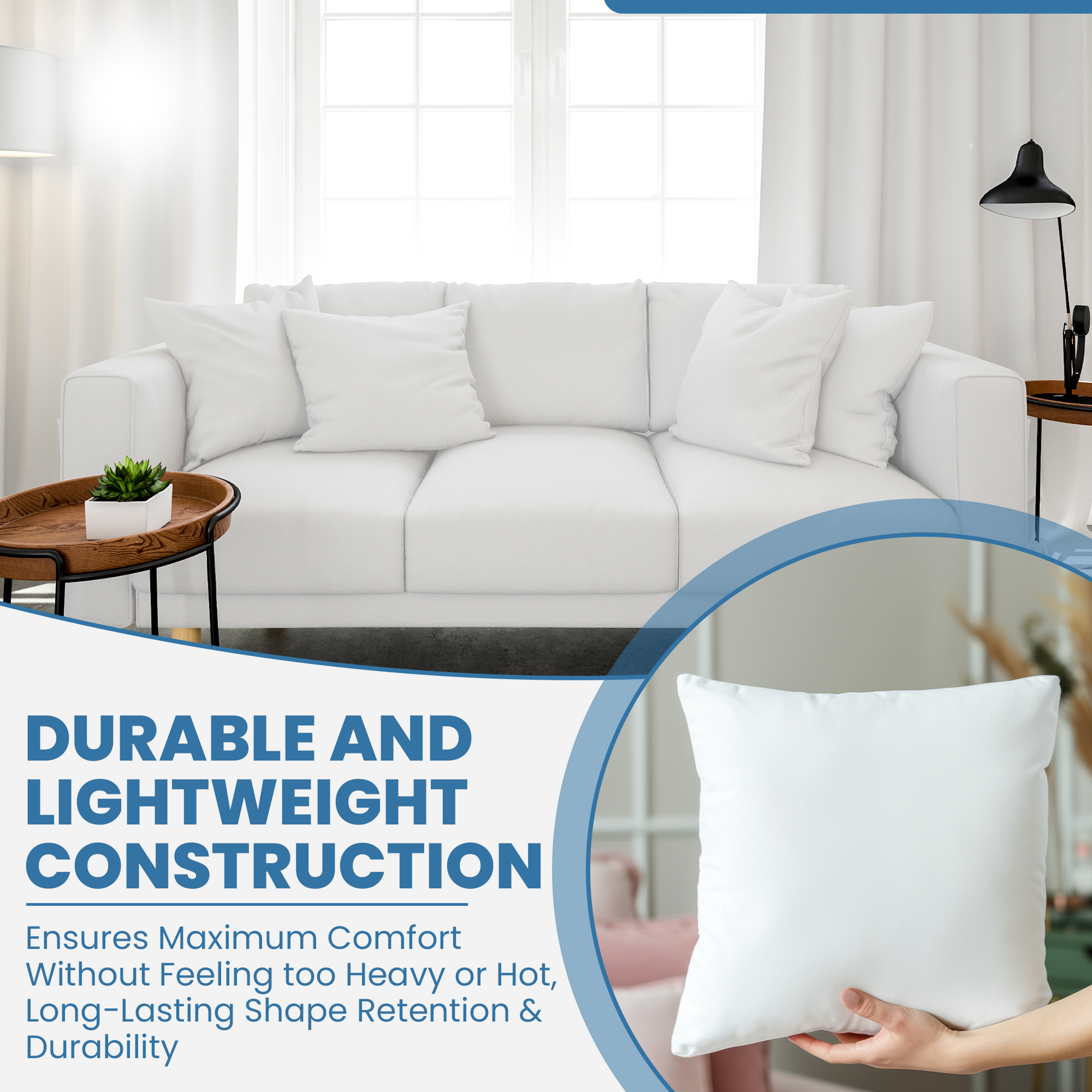 Premium Cushion inserts 100GSM Microfibre Covers and 7D