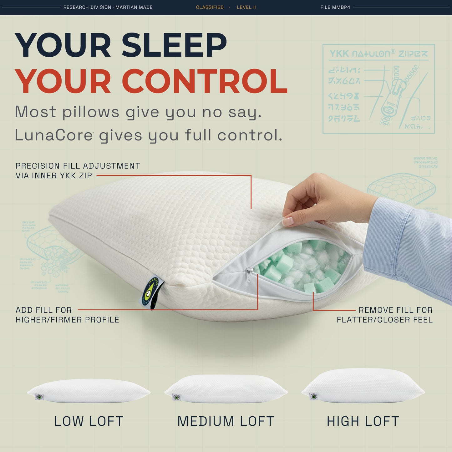 Martian Dreams LunaCore® - Hybrid Pillow - B-Grade - Single Pillow